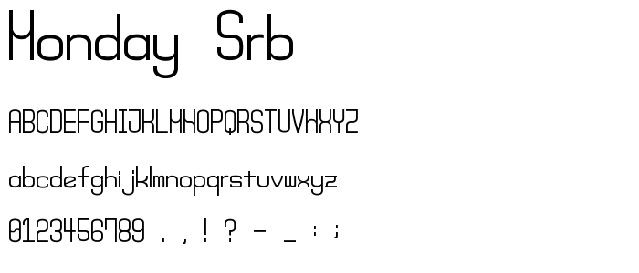 Monday_Srb font