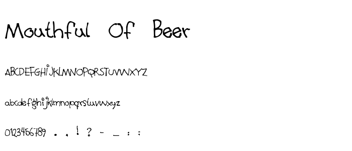 Mouthful_Of_Beer font