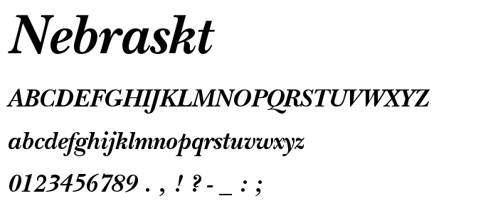 Nebraskt font