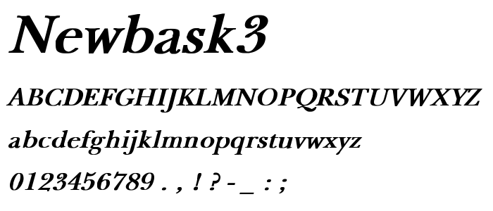 Newbask3 font