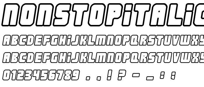 Nonstopitalic font