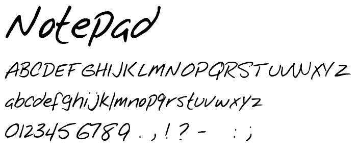 Notepad font