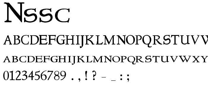 Nssc font