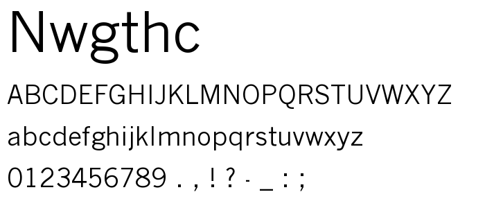Nwgthc font
