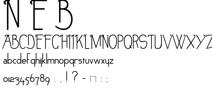 N_E_B font