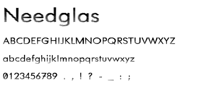 Needglas font