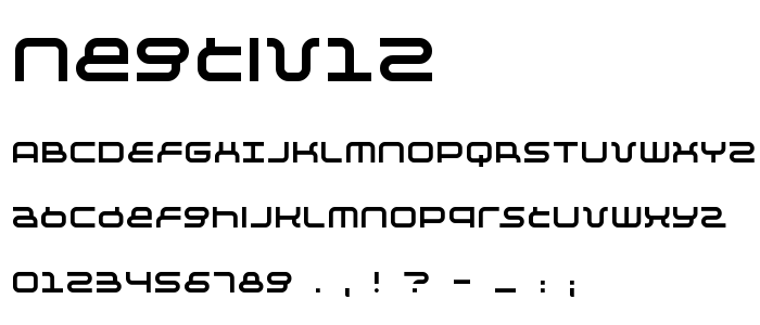 Negtiv12 font