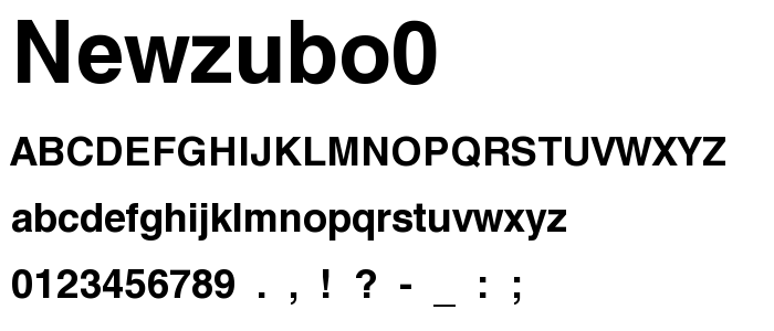 Newzubo0 font