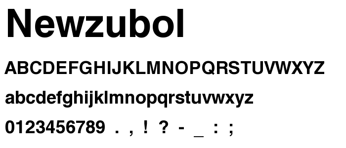 Newzubol font