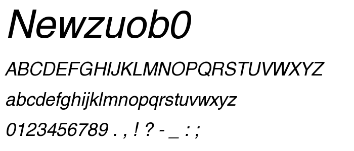 Newzuob0 font