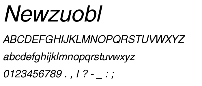 Newzuobl font