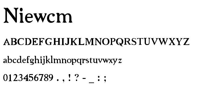 Niewcm font