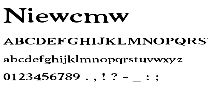 Niewcmw font