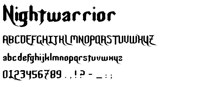 Nightwarrior font