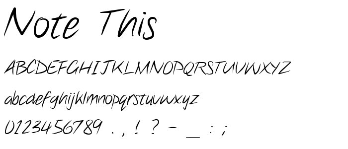Note_This font