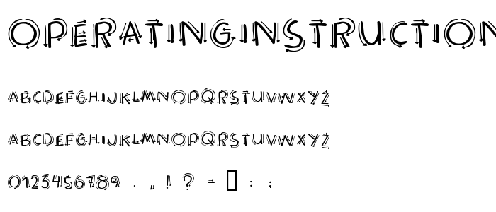 Operatinginstructions font