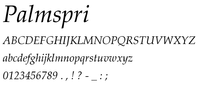 Palmspri font