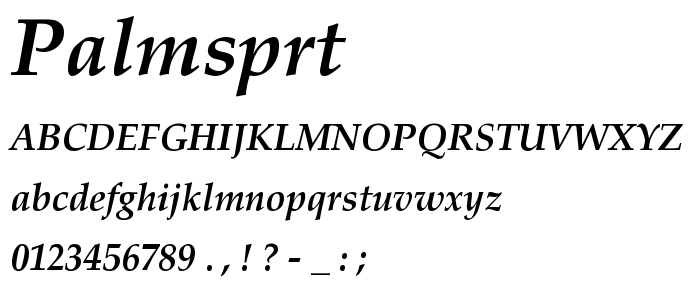 Palmsprt font