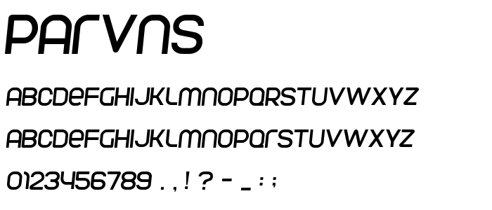 Parvns font