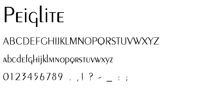 Peiglite font