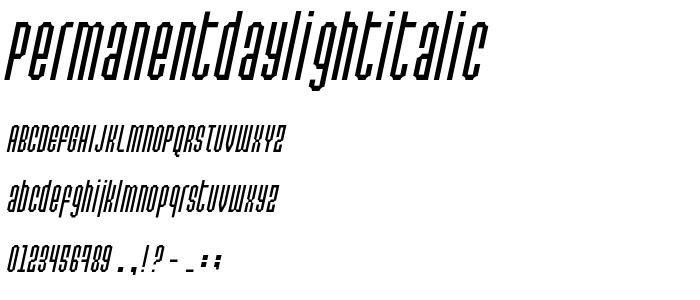 Permanentdaylightitalic font