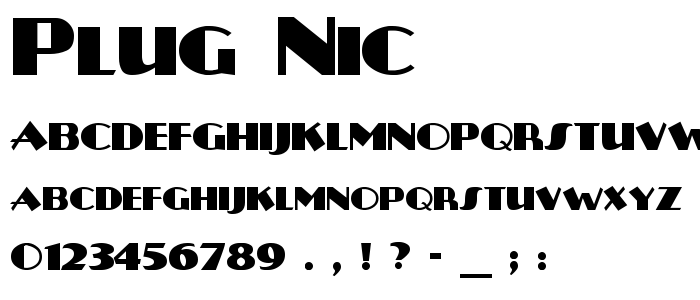Plug_Nic font