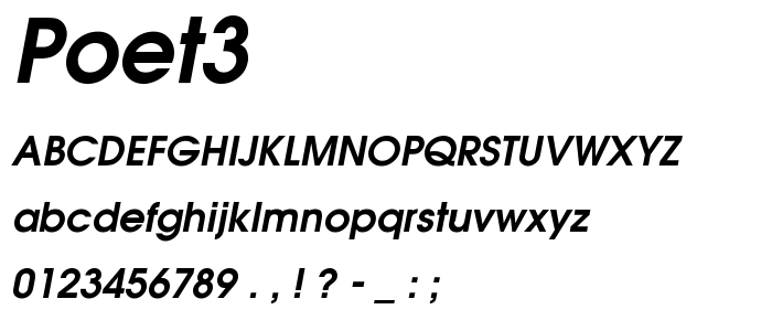 Poet3 font