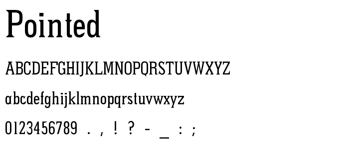 Pointed font