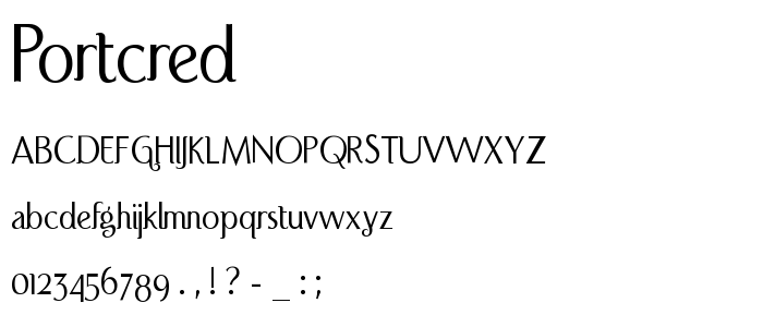 Portcred font