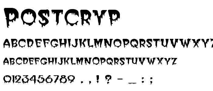 Postcryp font