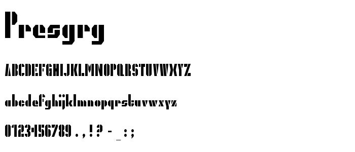 Presgrg font