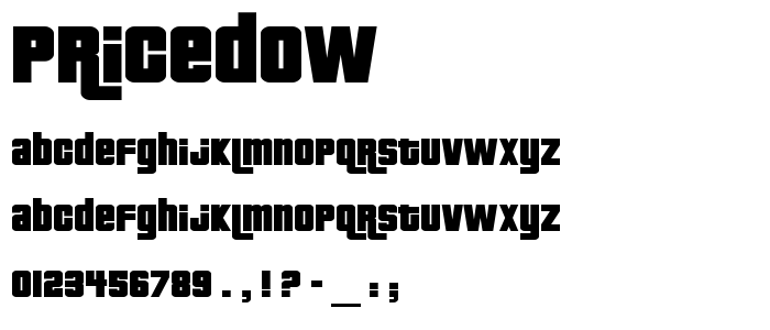 Pricedow font