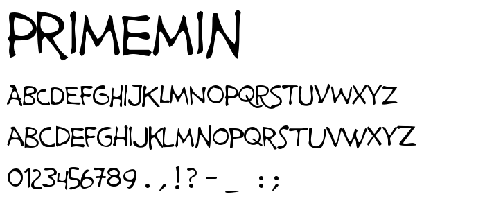 Primemin font