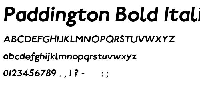 Paddington_Bold_Italic font