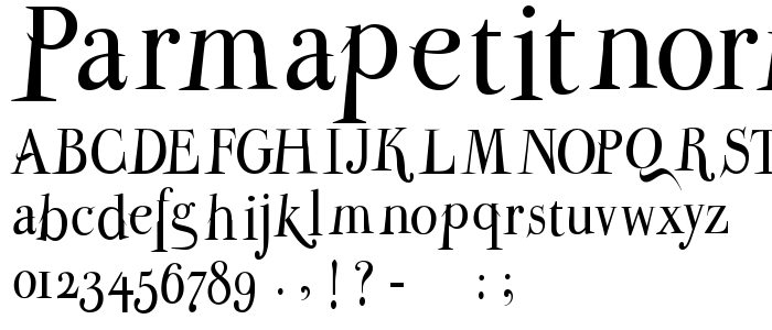 Parmapetitnormal font