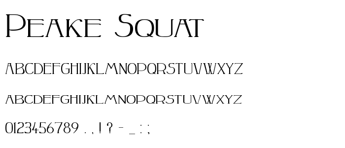 Peake_Squat font