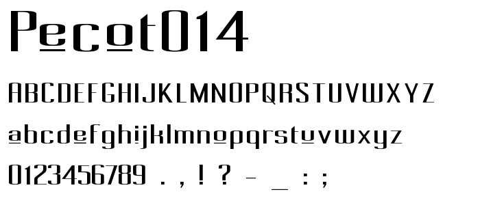 Pecot014 font