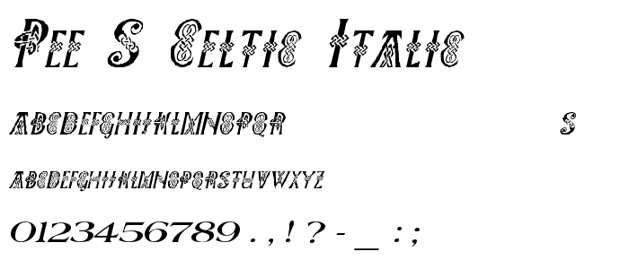 Pee_S_Celtic_Italic font