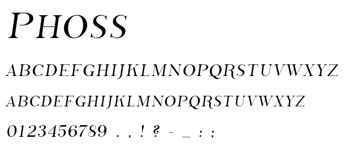 Phoss font