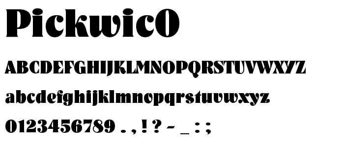 Pickwic0 font