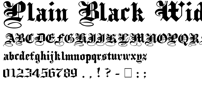 Plain_Black_Wide font