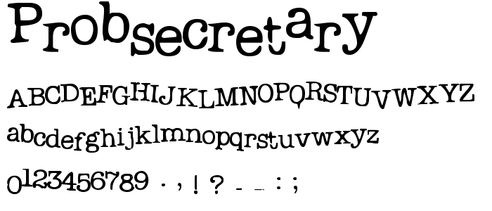 Probsecretary font