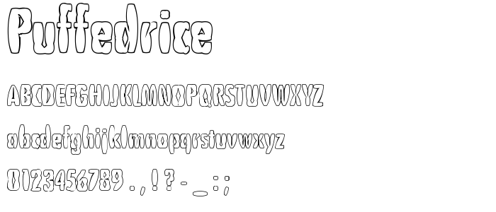 Puffedrice font