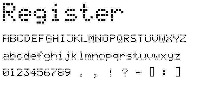 Register font
