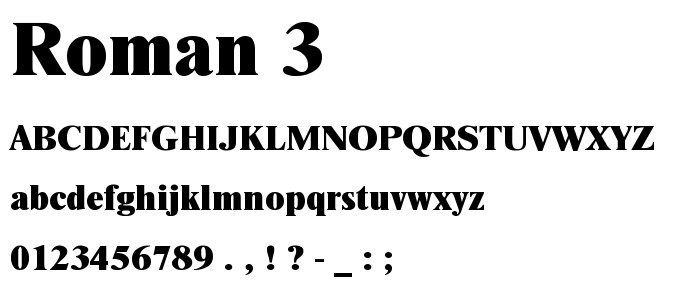 Roman_3 font