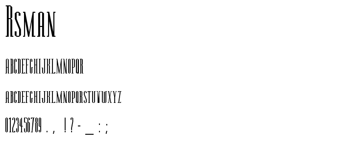 Rsmanza1 font