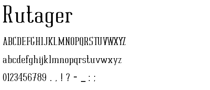 Rutager font