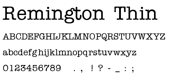 Remington_Thin font