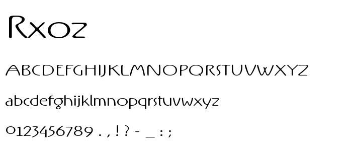 Rxoz font