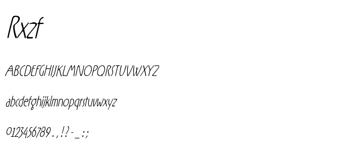 Rxzf font